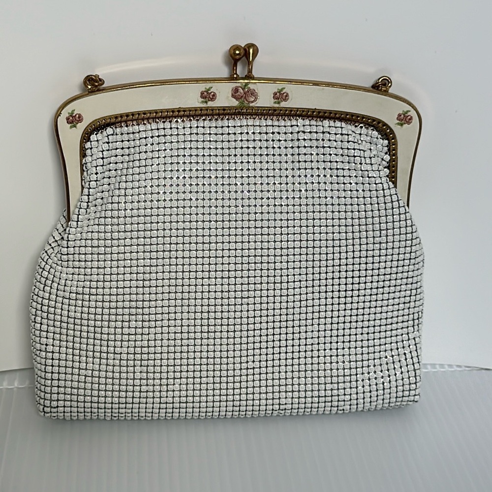 Elegant White Mesh Clutch